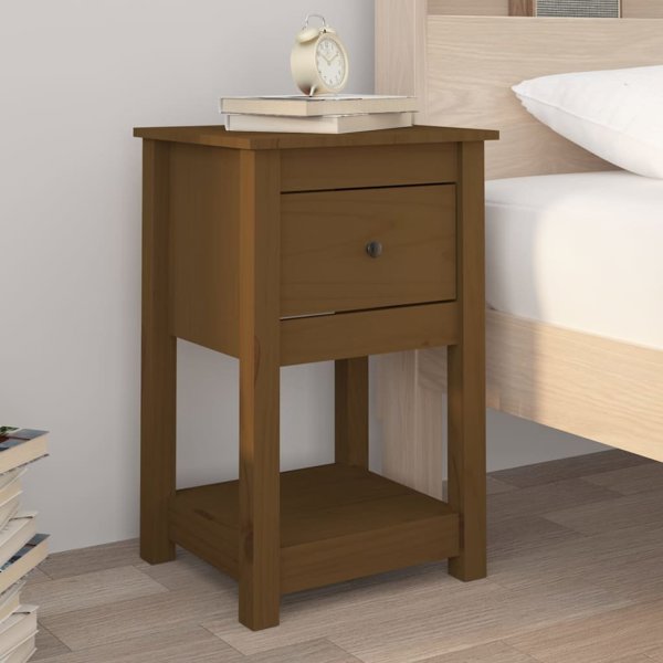 vidaXL Κομοδίνα, 2 τεμάχια, μέλι καφέ, 40x35x61,5 εκ., ξύλο πεύκου