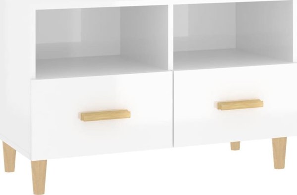vidaXL Έπιπλο Τηλεόρασης, Λευκό, Υψηλή Λάμψη, 80x36x50 cm
