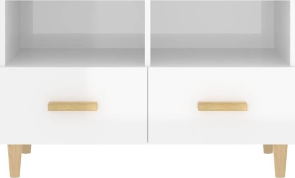 vidaXL Έπιπλο Τηλεόρασης, Λευκό, Υψηλή Λάμψη, 80x36x50 cm