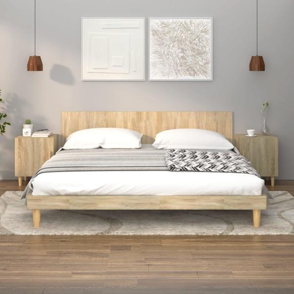 vidaXL Szafki nocne, 2 szt., dab sonoma, material drewnopochodny
