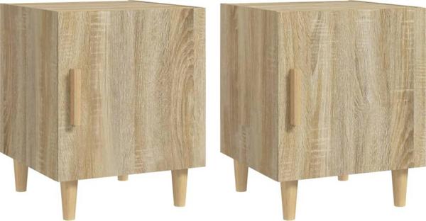vidaXL Szafki nocne, 2 szt., dab sonoma, material drewnopochodny