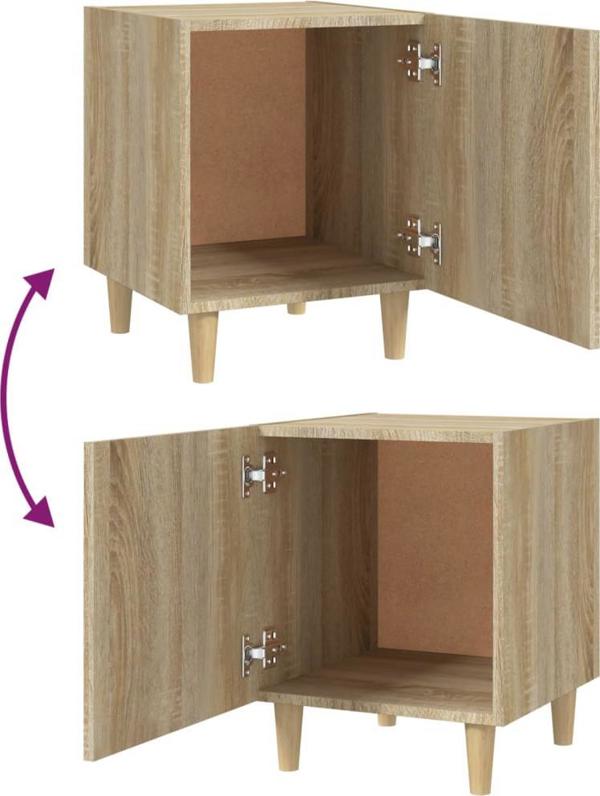 vidaXL Szafki nocne, 2 szt., dab sonoma, material drewnopochodny