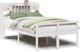 vidaXL Κρεβάτι με ράφι χωρίς στρώμα λευκό 135x190 cm πεύκο