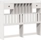 vidaXL Κρεβάτι με ράφι χωρίς στρώμα λευκό 135x190 cm πεύκο