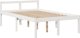 vidaXL Κρεβάτι με ράφι χωρίς στρώμα λευκό 135x190 cm πεύκο