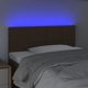 vidaXL Κεφαλάρι κρεβατιού με LED, σκούρο καφέ, 80x5x78/88 cm, ύφασμα