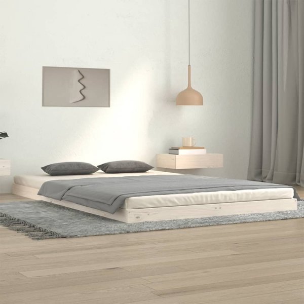 vidaXL Rama lozka, biala, 120 x 200 cm, lite drewno sosnowe