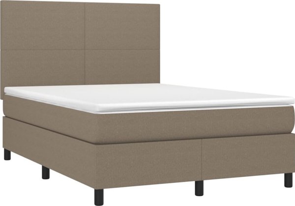 vidaXL Λουτζκο κοντινενταλε με στρωμα, taupe, 140x190 cm, υφασμα