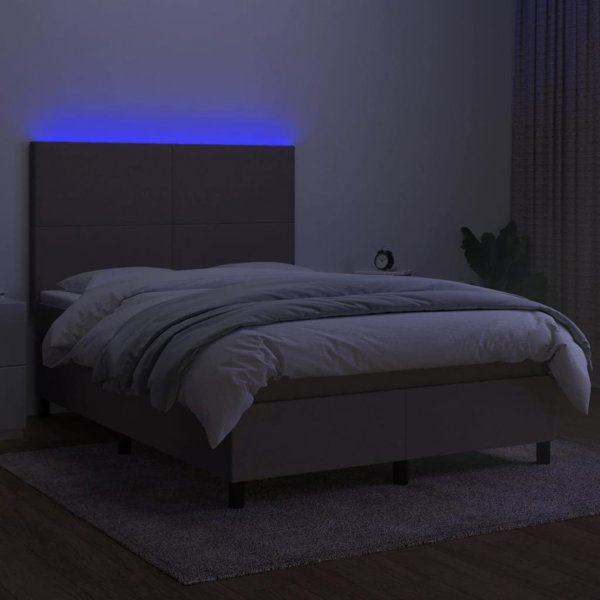 vidaXL Λουτζκο κοντινενταλε με στρωμα, taupe, 140x190 cm, υφασμα