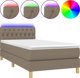 vidaXL Lowzko kontynentalne z materacem taupe tkanina 90x200 cm