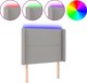 vidaXL Κεφαλάρι κρεβατιού με LED, ανοιχτό γκρι, 93x16x118/128 εκ., ύφασμα