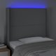 vidaXL Κεφαλάρι κρεβατιού με LED, ανοιχτό γκρι, 93x16x118/128 εκ., ύφασμα