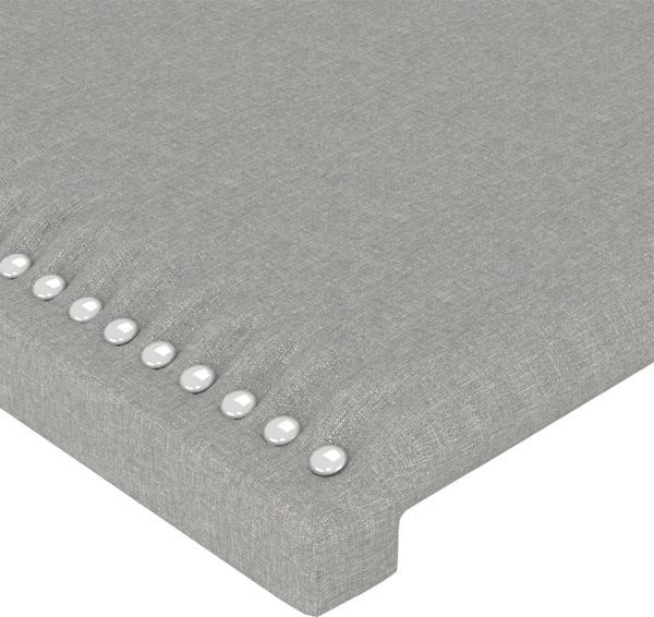 vidaXL Κεφαλάρι κρεβατιού με LED, ανοιχτό γκρι, 93x16x118/128 εκ., ύφασμα
