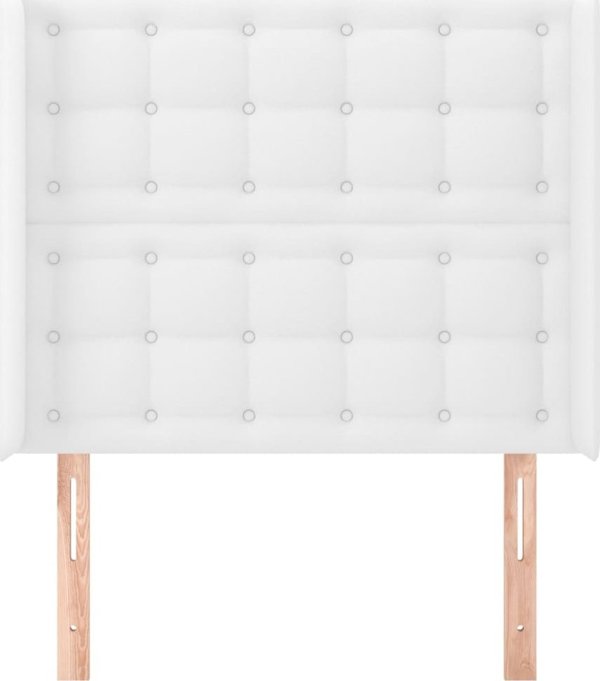 vidaXL Κεφαλάρι uszak, λευκό, 93x16x118/128 cm, τεχνητό δέρμα