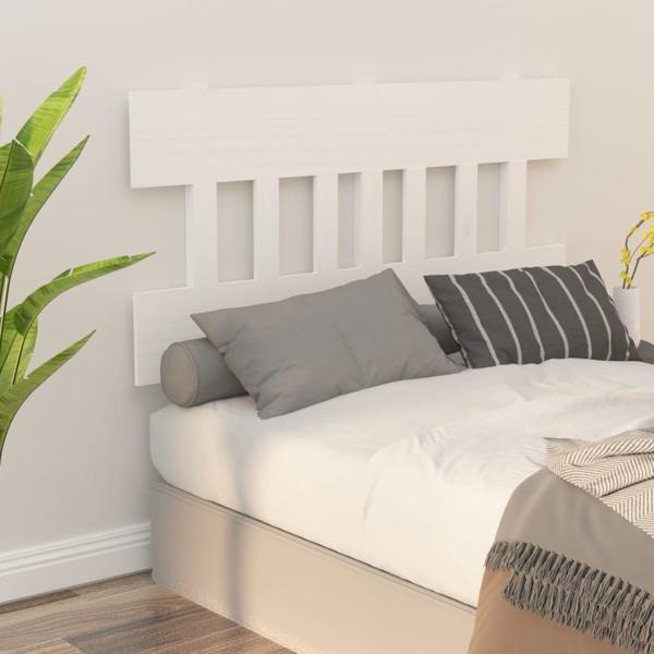 vidaXL κεφαλάρι κρεβατιού λευκό 143,5x3x81 cm από μασίφ πεύκο