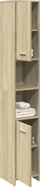 vidaXL Ντουλάπι μπάνιου, δρυς σόνoμα, 30x30x183,5 εκ, μοριοσανίδα