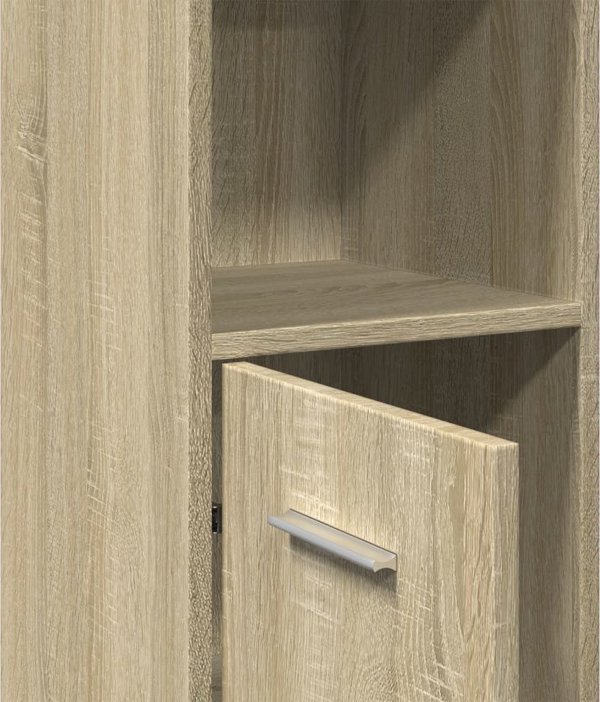 vidaXL Ντουλάπι μπάνιου, δρυς σόνoμα, 30x30x183,5 εκ, μοριοσανίδα