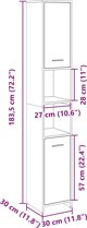 vidaXL Ντουλάπι μπάνιου, δρυς σόνoμα, 30x30x183,5 εκ, μοριοσανίδα