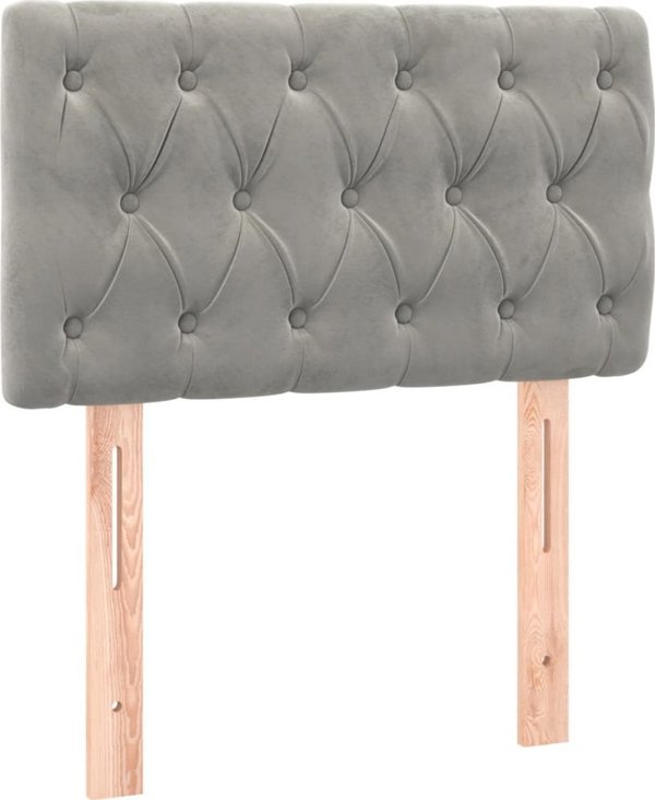 vidaXL Κρεβάτι τύπου continental με στρώμα 80x200 cm, ανοιχτό γκρι, βελούδο
