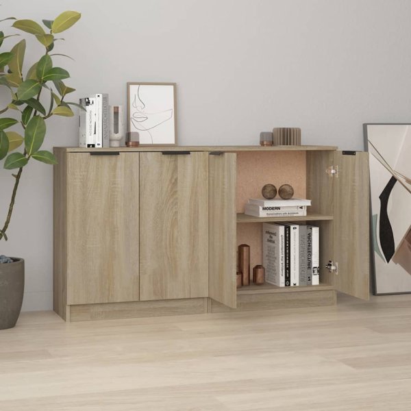 vidaXL Σετ 2 Κομοδίνα, δρυς sonoma, 60x30x70 cm, ξυλοπολυμερές υλικό