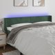 vidaXL Επένδυση κεφαλαριού κρεβατιού με LED, σκούρο πράσινο, 183x16x78/88 εκ., βελούδο