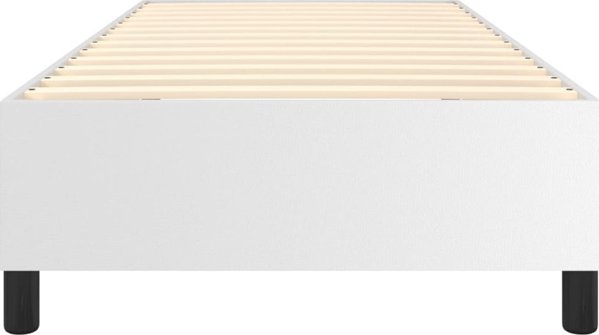vidaXL Lozko kontynentalne, bianco, 90x200 cm, obite sztuczna skora