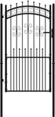 vidaXL vidaXL Furtka z grotami, czarna, 103x225 cm, malowana proszkowo stal