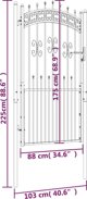 vidaXL vidaXL Furtka z grotami, czarna, 103x225 cm, malowana proszkowo stal