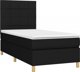 vidaXL Lecho kontynentalne z materacem czarne tkanina 80x200 cm