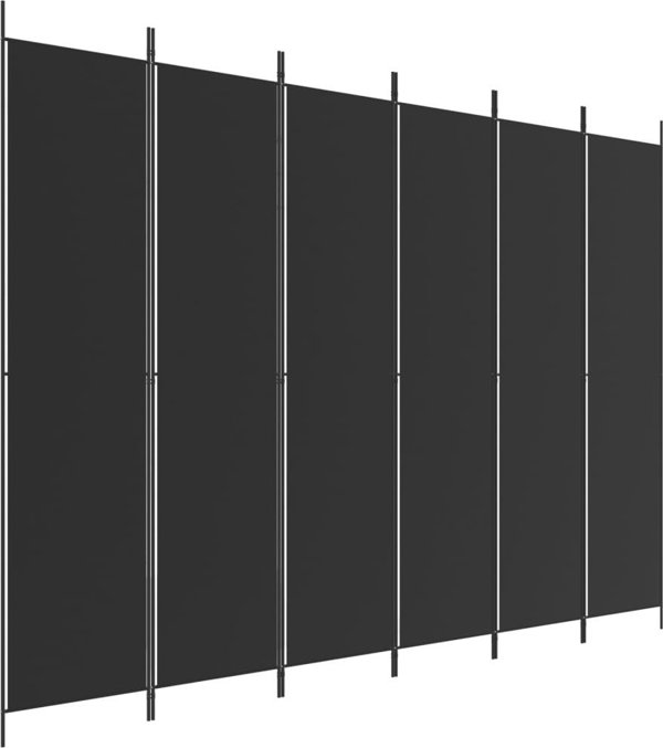 vidaXL vidaXL Parawan 6-panelowy, czarny, 300x220 cm, tkanina