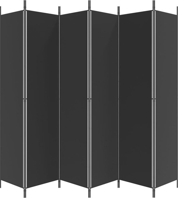 vidaXL vidaXL Parawan 6-panelowy, czarny, 300x220 cm, tkanina