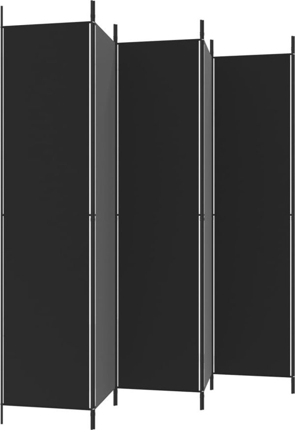 vidaXL vidaXL Parawan 6-panelowy, czarny, 300x220 cm, tkanina