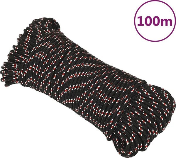 vidaXL Ναυτική σπάγγα, μαύρη, 3 mm, 100 m, πολυπροπυλένιο