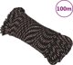 vidaXL Ναυτική σπάγγα, μαύρη, 3 mm, 100 m, πολυπροπυλένιο