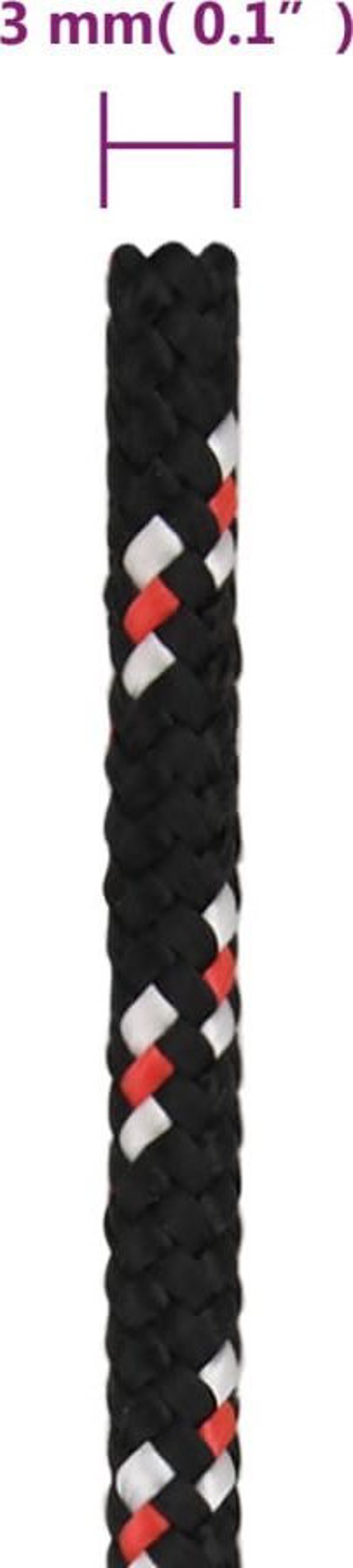 vidaXL Ναυτική σπάγγα, μαύρη, 3 mm, 100 m, πολυπροπυλένιο