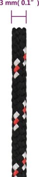 vidaXL Ναυτική σπάγγα, μαύρη, 3 mm, 100 m, πολυπροπυλένιο