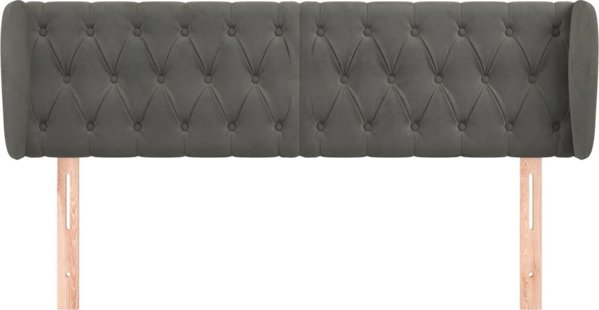 vidaXL κεφαλάρι uszak, σκούρο γκρι, 147x23x78/88 εκ, βελούδο