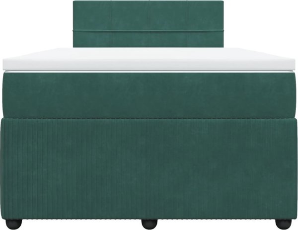 vidaXL Κρεβάτι Continental με στρώμα, σκούρο πράσινο, 120x200 cm