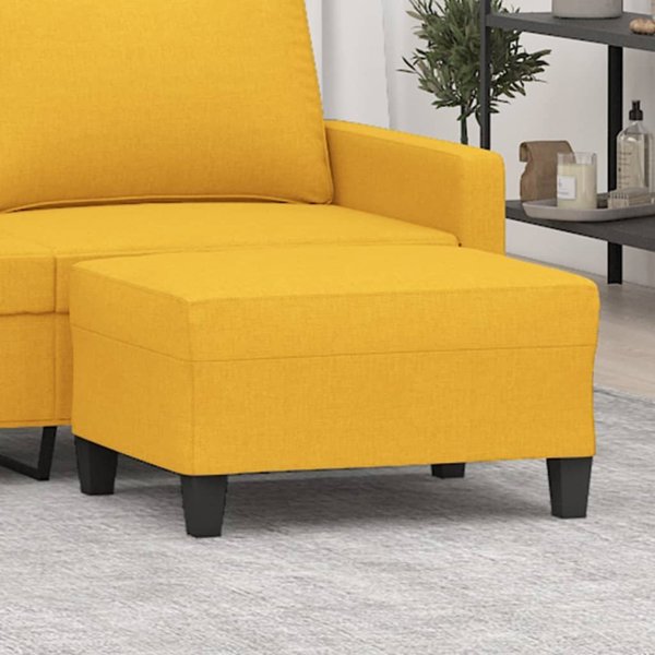 vidaXL Υποπόδιο σαφώς κίτρινο, 70x55x41 cm, με επένδυση υφάσματος