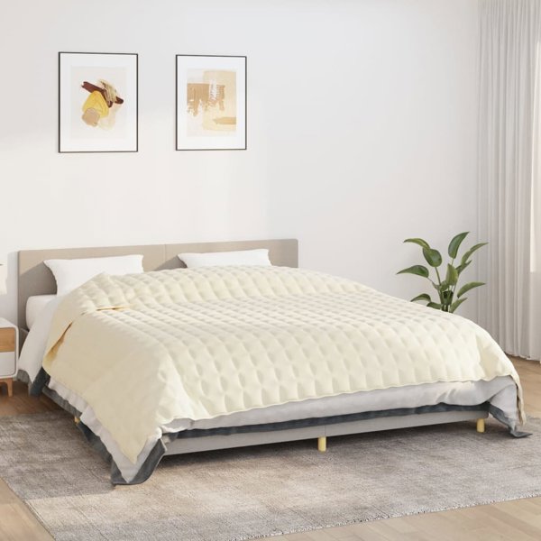 vidaXL Kουβέρτα βαρύτητας, κρεμ, 235x290 εκ, 11 κιλά, ύφασμα