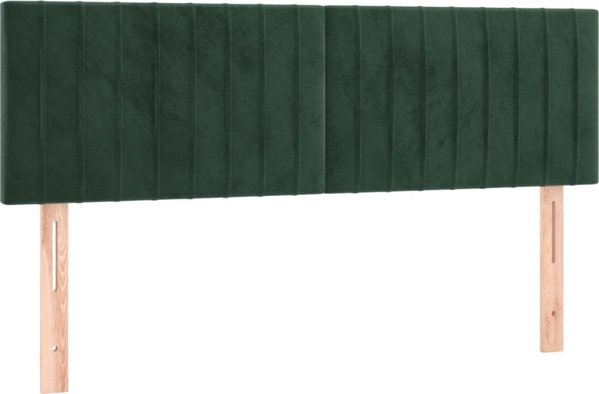 vidaXL Lozko kontynentalne z materacem i LED zielony aksamit 140x190 cm