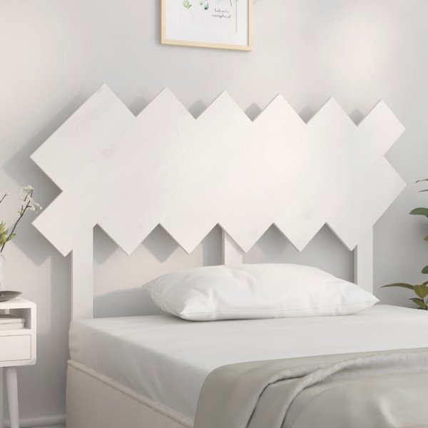 vidaXL Προσκέφαλο κρεβατιού, λευκό, 122,5x3x80,5 εκ, μασίφ πεύκο