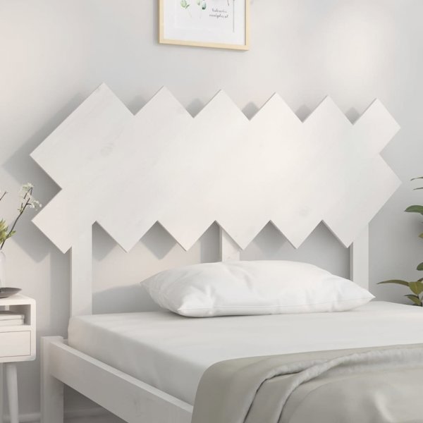 vidaXL Προσκέφαλο κρεβατιού, λευκό, 122,5x3x80,5 εκ, μασίφ πεύκο