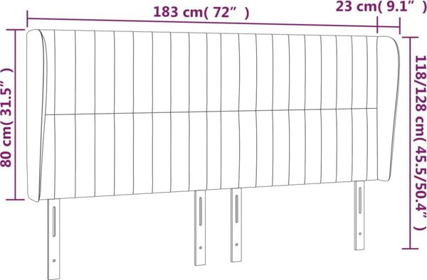 vidaXL Κεφαλάρι uszak, σκούρο πράσινο, 183x23x118/128 εκ, βελούδο