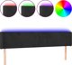 vidaXL Επένδυση κεφαλαριού κρεβατιού με LED, μαύρη, 163x16x78/88 εκ., βελούδο