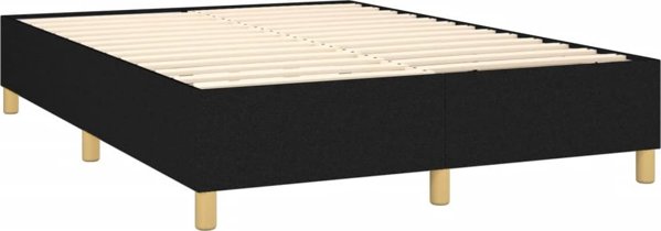 vidaXL Λουτζκο κοντινεντάλε με στρώμα, μαύρο, 140x190 εκ, ύφασμα