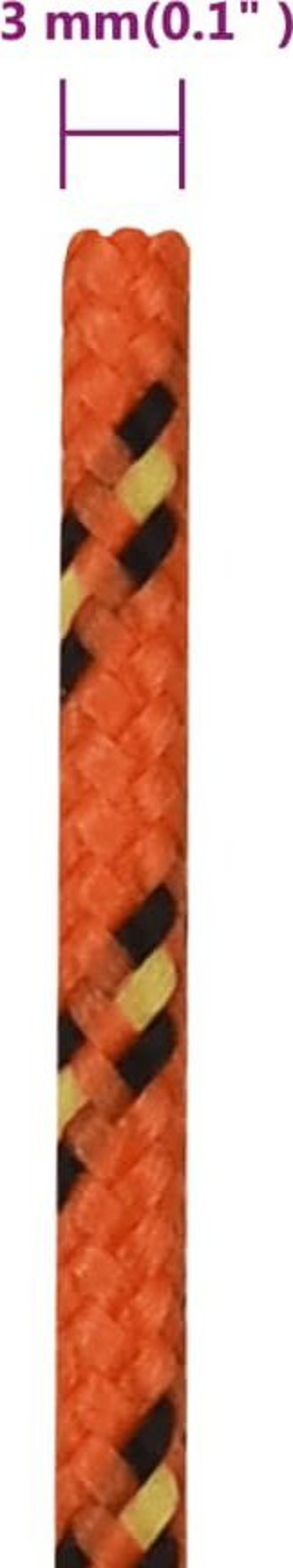 vidaXL Ναυτικό σχοινί, πορτοκαλί, 3 mm, 250 m, πολυπροπυλένιο