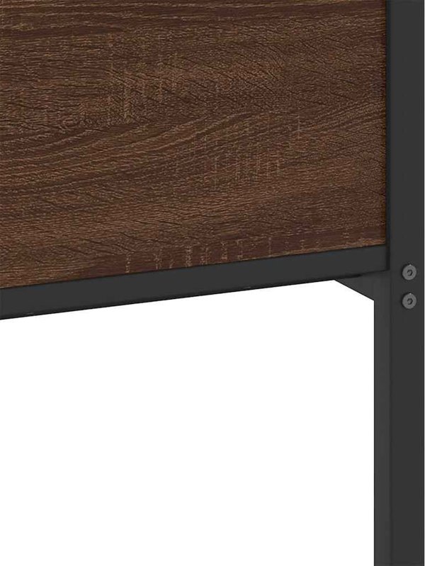 vidaXL Κρεβάτι Διπλό, Καφέ Δρύς, 150x200 εκ. (Χωρίς Στρώμα)