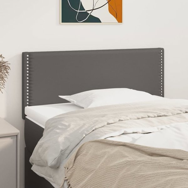 vidaXL κεφαλάρι για κρεβάτι γκρι 100x5x78/88 cm τεχνητό δέρμα