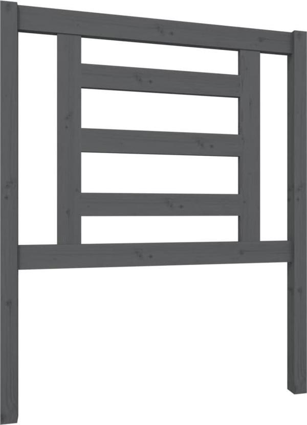 vidaXL Προσκεφαλο κρεβατιού, γκρι, 81x4x100 cm, συμπαγες ξύλο πεύκου